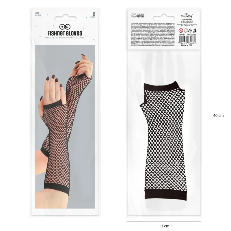 Rękawiczki z siatki bez palców czarne 24cm Rękawiczki z siatki bez palców czarne 24cm