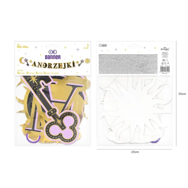 Baner napis Andrzejki 250 cm