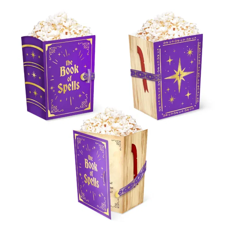 Pudełko na popcorn i przekąski Ksiega zaklęć Andrzejki 3 szt.