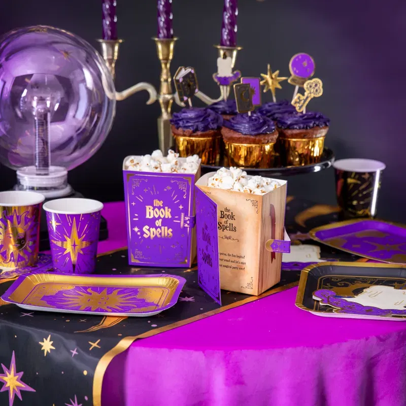 Pudełko na popcorn i przekąski Ksiega zaklęć Andrzejki 3 szt.