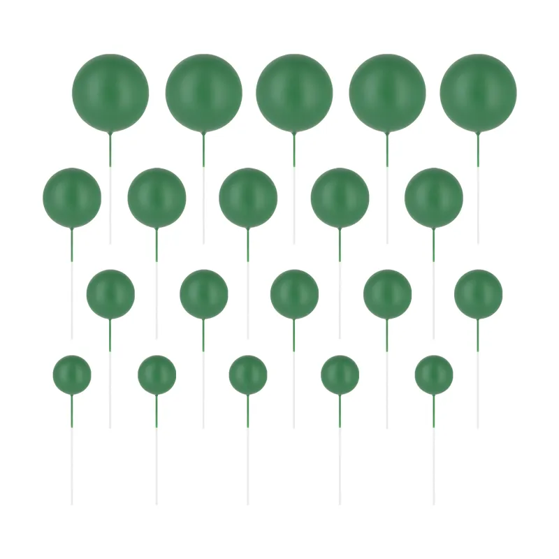Toppery na tort kulki zielone matowe 20sztuk zestaw Toppery na tort kulki zielone matowe 20sztuk zestaw