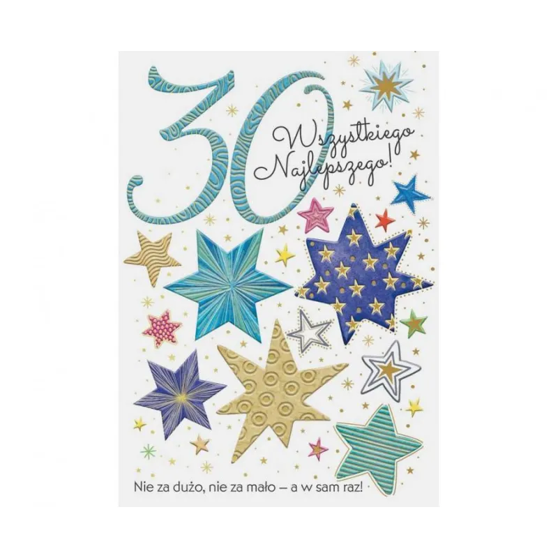 Kartka urodzinowa 30 Urodziny Gwiazdy 1 szt.