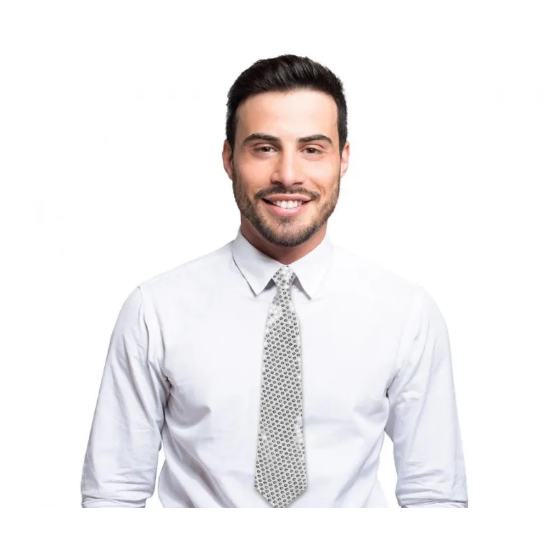 Krawat błyszczący cekiny, srebrny