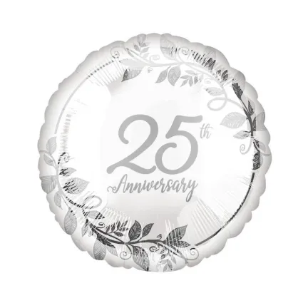 Balon foliowy Happy 40 Birthday, biały, nadruk goldenrose 18"