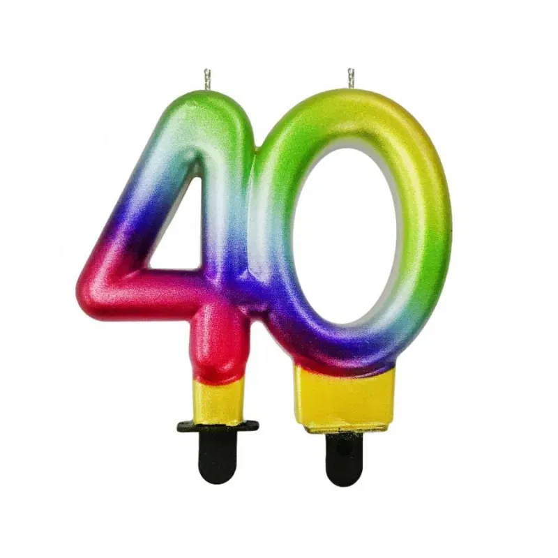 Świeczka cyferka 40, Galaxy, 7,5 cm 