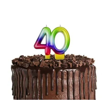 Świeczka cyferka 40, Galaxy, 7,5 cm 