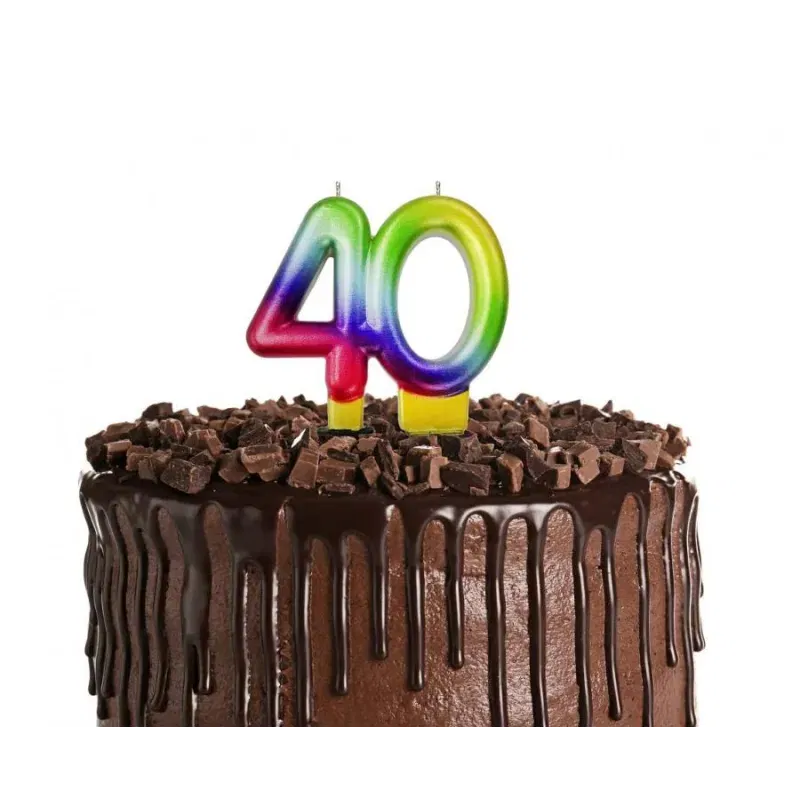 Świeczka cyferka 40, Galaxy, 7,5 cm 