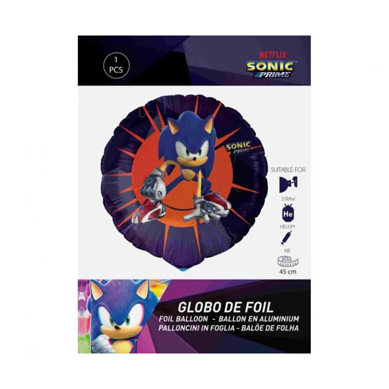 Balon foliowy Sonic, 46 cm Balon foliowy Sonic, 46 cm