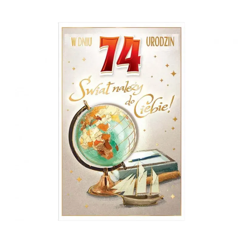 Kartka urodzinowa z naklejaną cyfrą, Globus