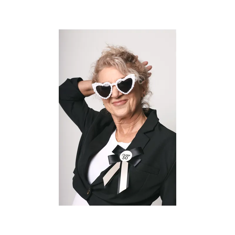 Okulary Serduszka z perłami, biały Okulary Serduszka z perłami, biały