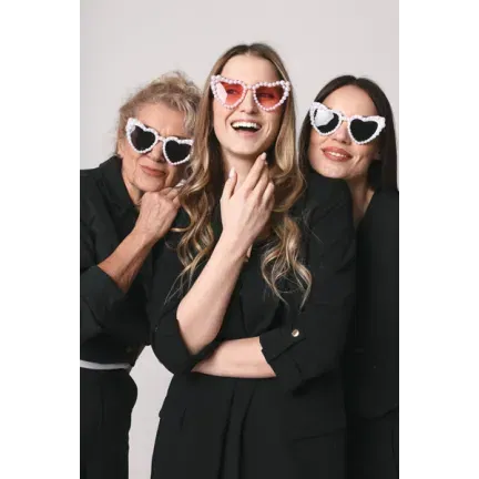 Okulary Serduszka z perłami, biały Okulary Serduszka z perłami, biały