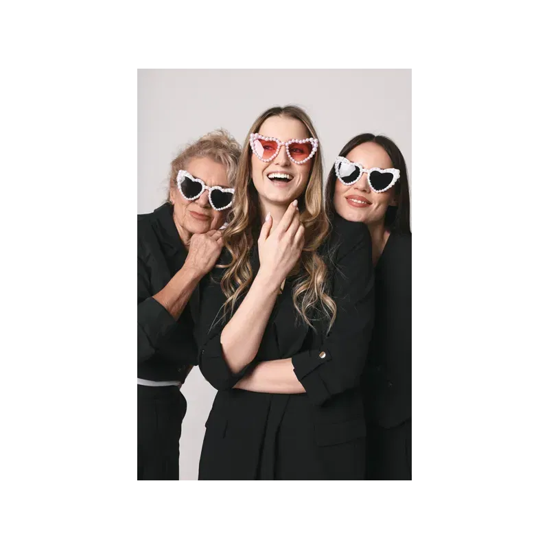 Okulary Serduszka z perłami, biały Okulary Serduszka z perłami, biały