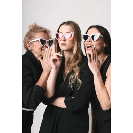 Okulary Serduszka z perłami, biały Okulary Serduszka z perłami, biały