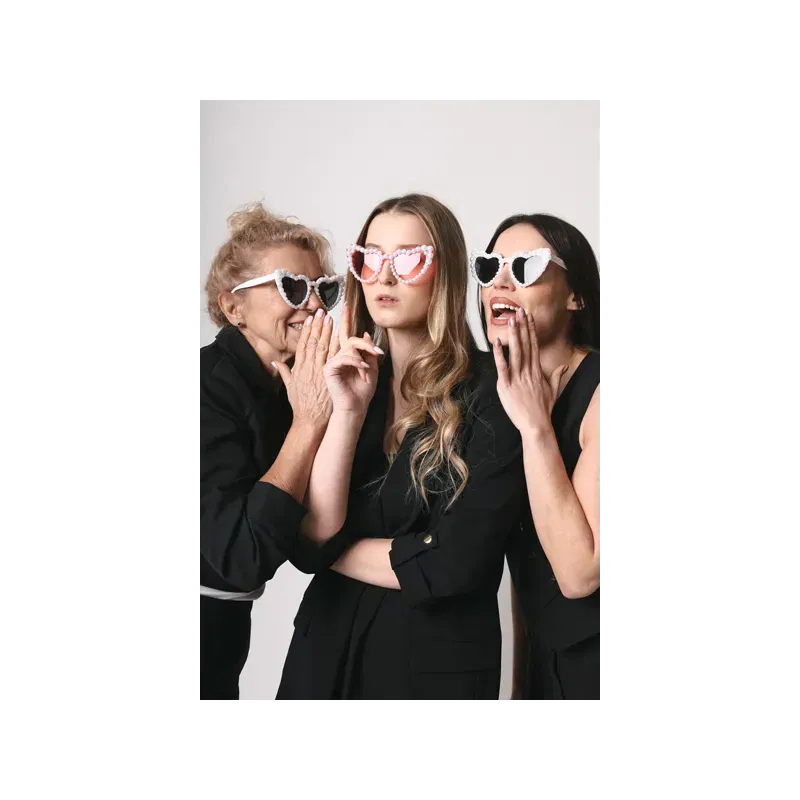 Okulary Serduszka z perłami, biały Okulary Serduszka z perłami, biały