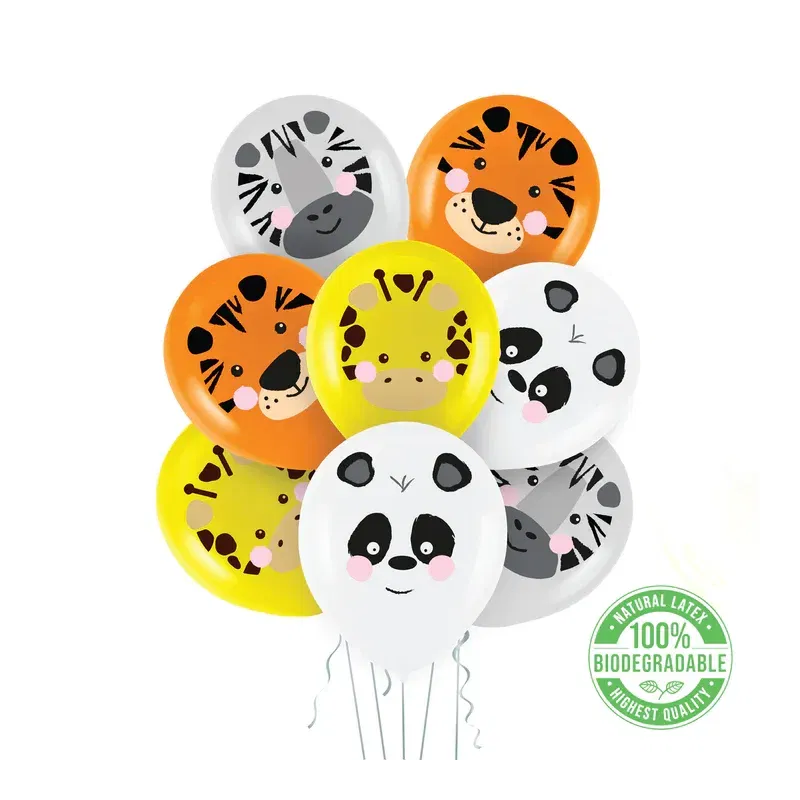 Balony biodegradowalne Zwierzątka Wild Animals mix 12cali 8szt Balony biodegradowalne Zwierzątka Wild Animals mix 12cali 8szt