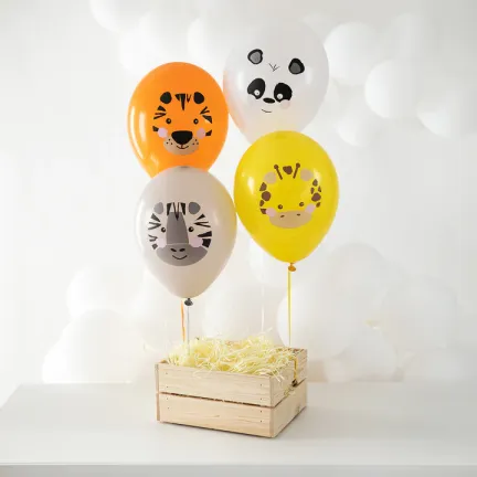 Balony biodegradowalne Zwierzątka Wild Animals mix 12cali 8szt Balony biodegradowalne Zwierzątka Wild Animals mix 12cali 8szt