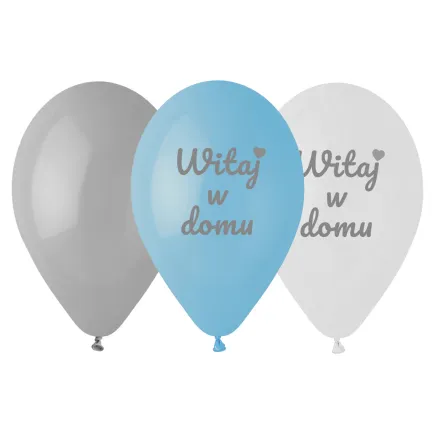Balony Premium Witaj w domu, niebieskie, 12"/6 szt. Balony Premium Witaj w domu, niebieskie, 12"/6 szt.