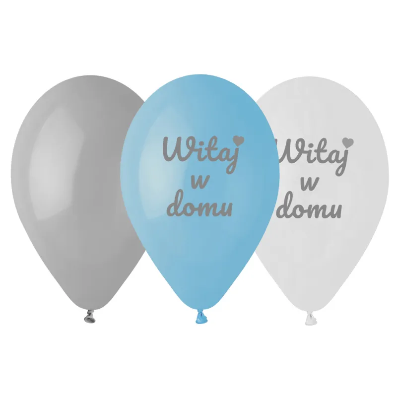 Balony Premium Witaj w domu, niebieskie, 12"/6 szt. Balony Premium Witaj w domu, niebieskie, 12"/6 szt.
