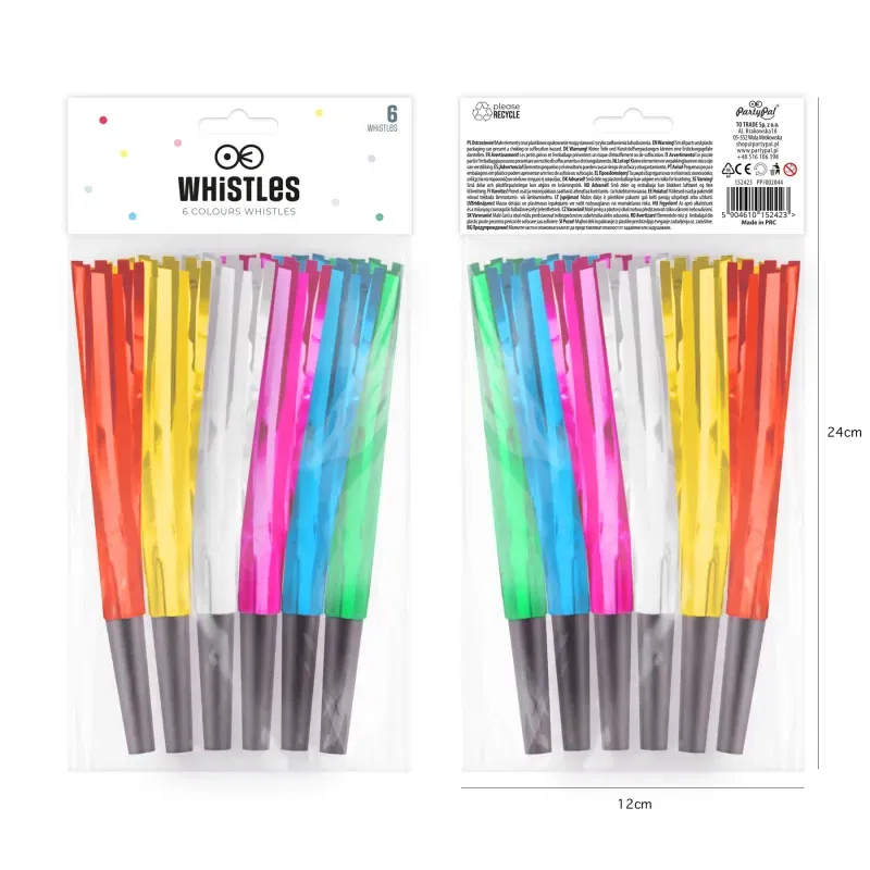 Trąbki imprezowe mix kolorów 6szt. Trąbki imprezowe mix kolorów 6szt.