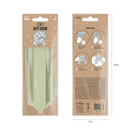 Kokarda ściągana prezentowa pastelowa oliwkowa 1 szt.