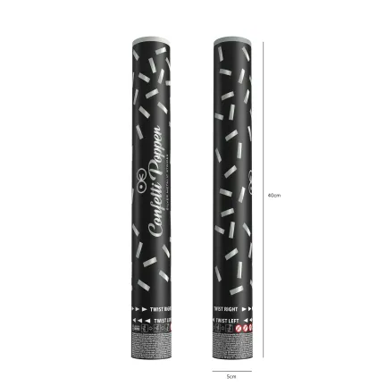 Konfetti paski metaliczne srebrne 40cm