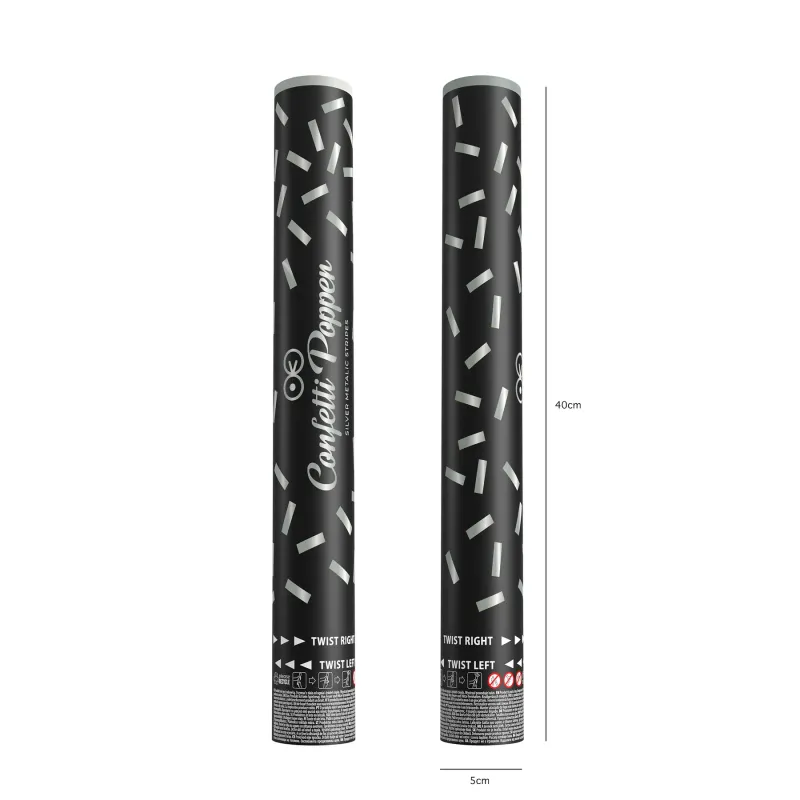 Konfetti paski metaliczne srebrne 40cm