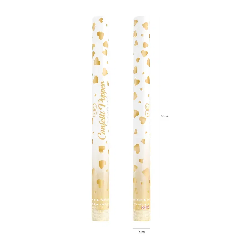 Konfetti serca metaliczne złote 60cm