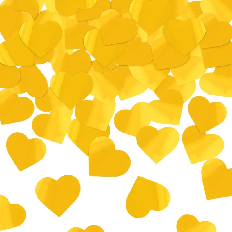 Konfetti serca metaliczne złote 60cm