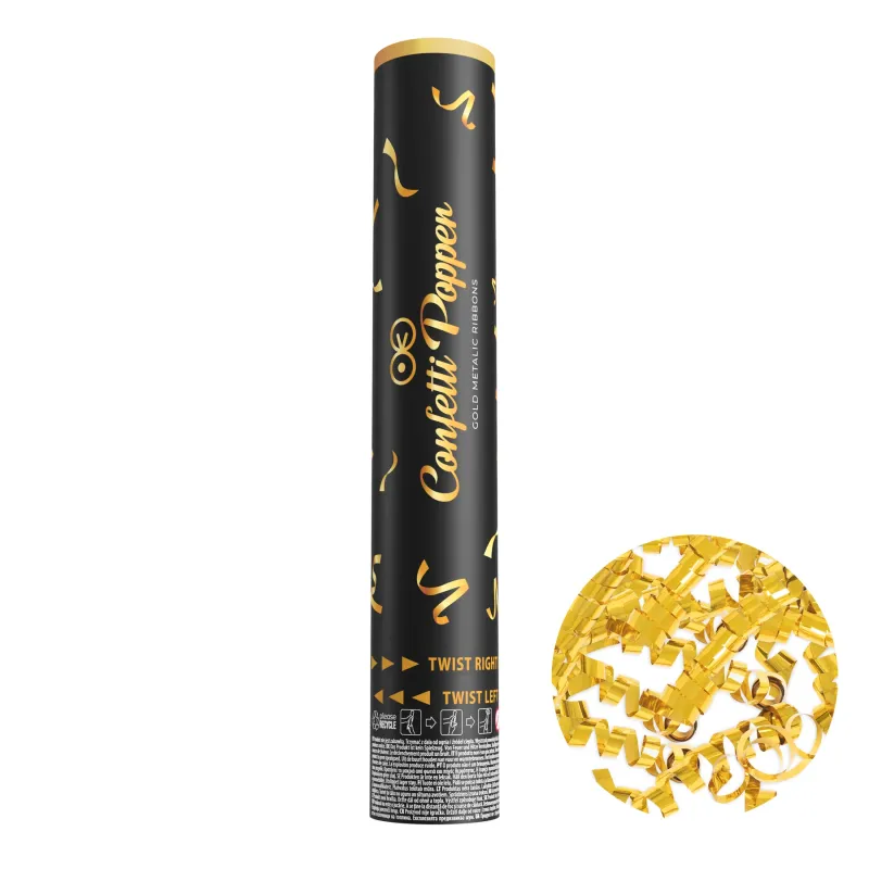 Konfetti serpentynki metaliczne złote 30cm Konfetti serpentynki metaliczne złote 30cm