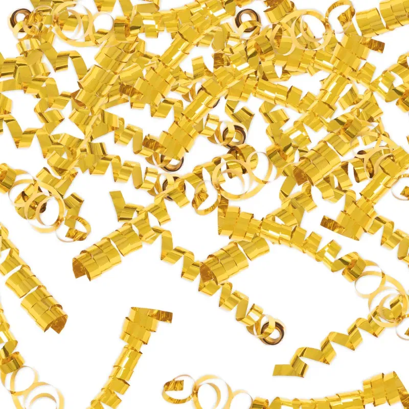 Konfetti serpentynki metaliczne złote 30cm Konfetti serpentynki metaliczne złote 30cm