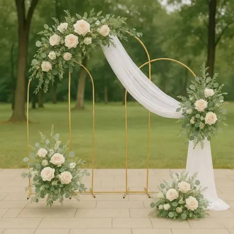 Stojak metalowy złoty ŁUK na balony i dekoracje 200x100cm Stojak metalowy złoty ŁUK na balony i dekoracje 200x100cm