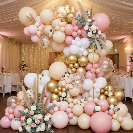 Stojak metalowy złoty ŁUK na balony i dekoracje 200x100cm Stojak metalowy złoty ŁUK na balony i dekoracje 200x100cm