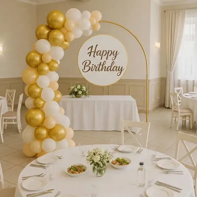 Stojak metalowy złoty ŁUK na balony i dekoracje 200x100cm Stojak metalowy złoty ŁUK na balony i dekoracje 200x100cm
