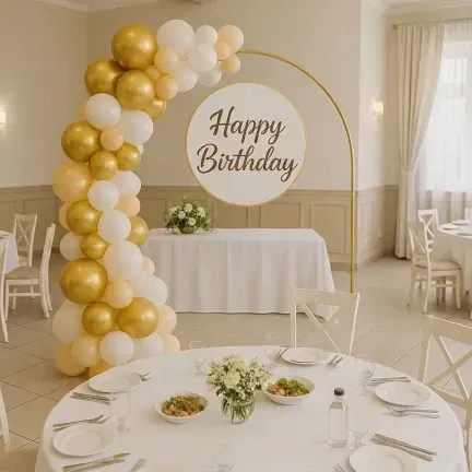 Stojak metalowy złoty ŁUK na balony i dekoracje 220x120cm Stojak metalowy złoty ŁUK na balony i dekoracje 220x120cm