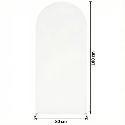 Pokrowiec biały materiał na stojak metalowy złoty ŁUK na balony i dekoracje 180x80cm