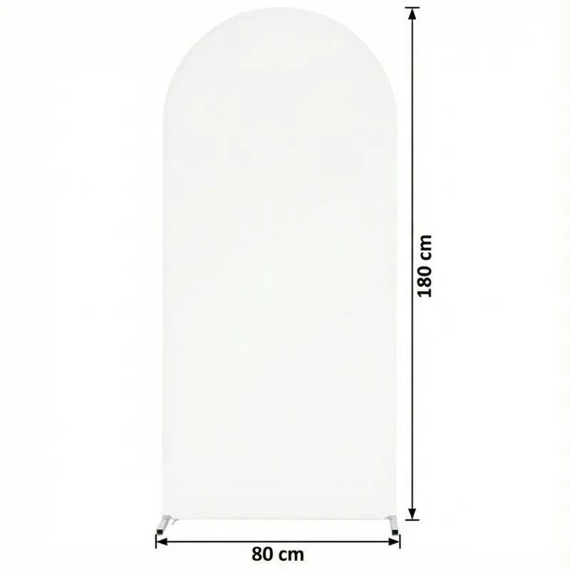 Pokrowiec biały materiał na stojak metalowy złoty ŁUK na balony i dekoracje 180x80cm
