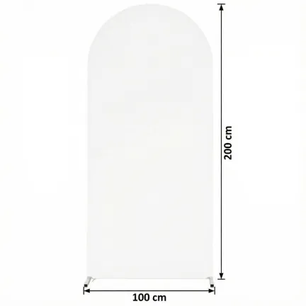 Pokrowiec biały materiał na stojak metalowy złoty ŁUK na balony i dekoracje 200x100cm
