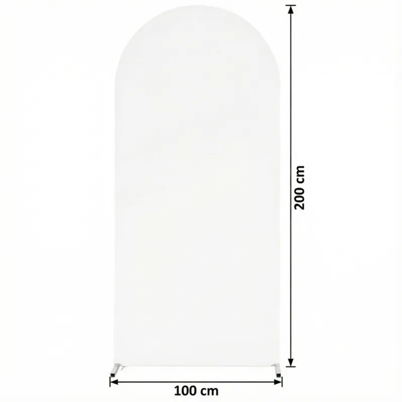 Pokrowiec biały materiał na stojak metalowy złoty ŁUK na balony i dekoracje 200x100cm