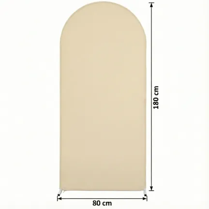 Pokrowiec beżowy szampański materiał na stojak metalowy złoty ŁUK na balony i dekoracje 180x80cm Pokrowiec beżowy szampański materiał na stojak metalowy złoty ŁUK na balony i dekoracje 180x80cm