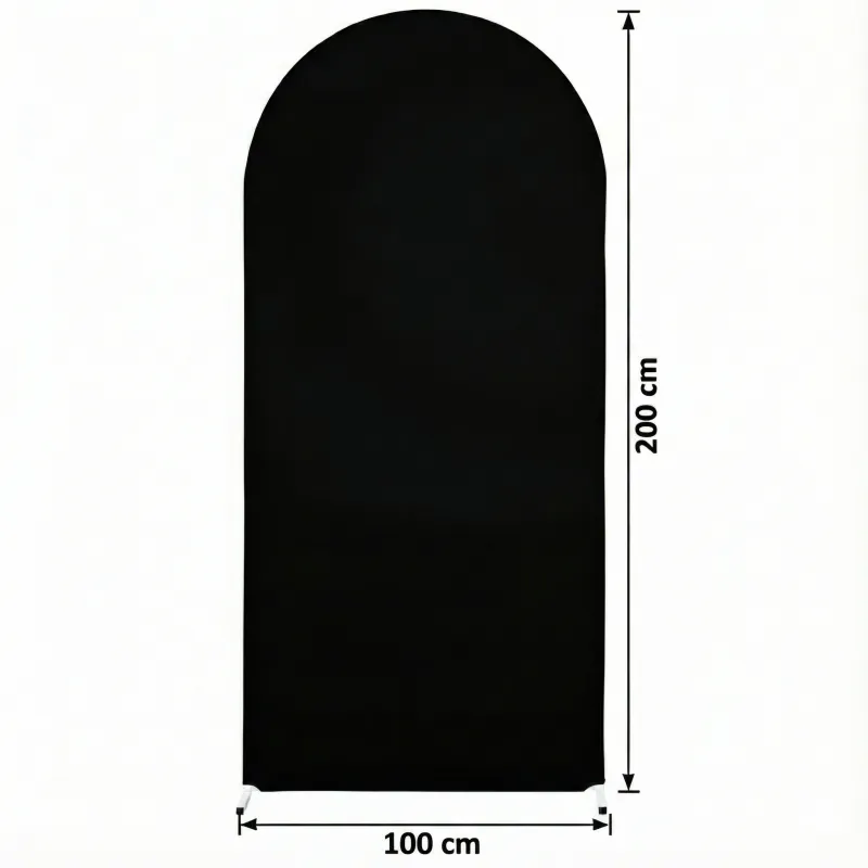 Pokrowiec czarny materiał na stojak metalowy złoty ŁUK na balony i dekoracje 200x100cm Pokrowiec czarny materiał na stojak metalowy złoty ŁUK na balony i dekoracje 200x100cm