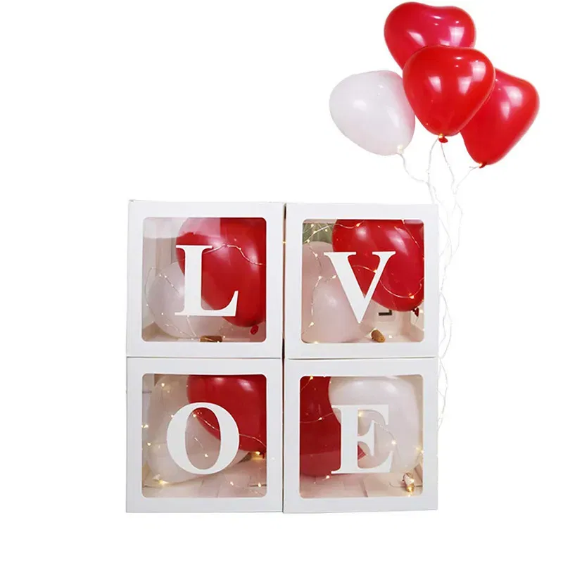 Zestaw Pudełek na Balony LOVE białe