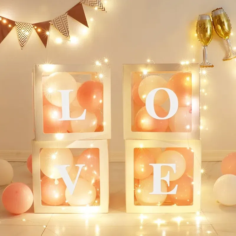 Zestaw Pudełek na Balony LOVE białe