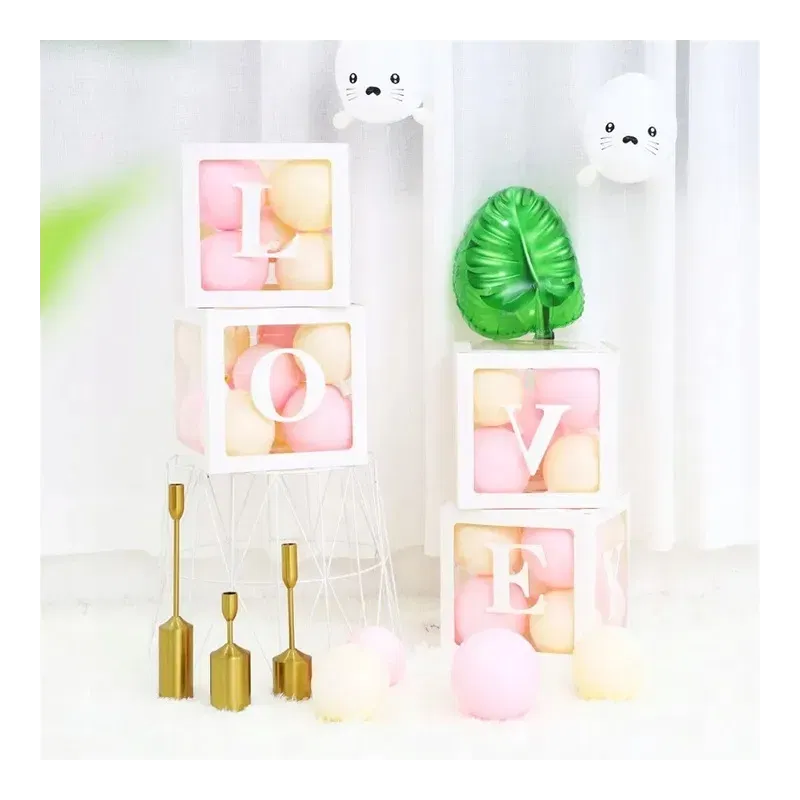 Zestaw Pudełek na Balony LOVE białe