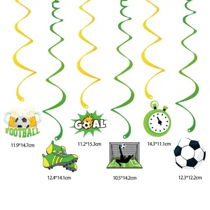 Spirale dekoracyjne na sufit PIŁKARSKIE 6 szt