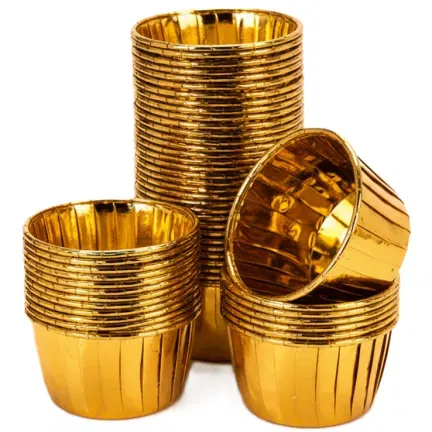 Papilotki do muffinek foremki do pieczenia babeczek papierowe złote metaliczne 5x4cm 50 szt.