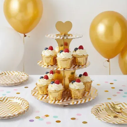 Papilotki do muffinek foremki do pieczenia babeczek papierowe złote metaliczne 5x4cm 50 szt.