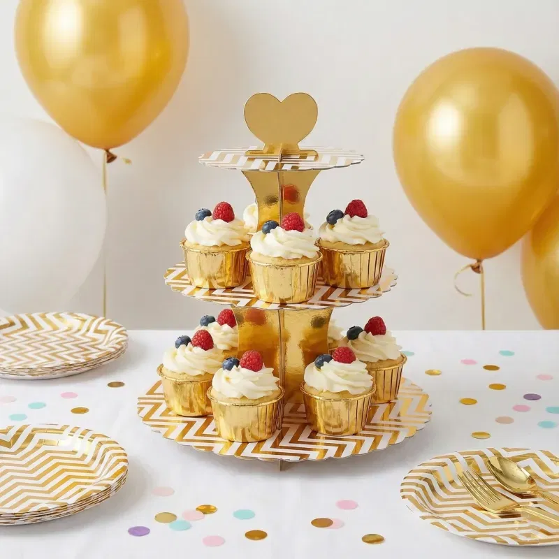 Papilotki do muffinek foremki do pieczenia babeczek papierowe złote metaliczne 5x4cm 50 szt.