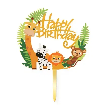 Topper Happy Birthday zwierzątka zoo
