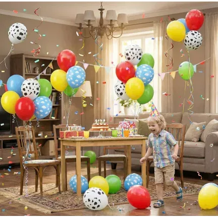 Balony kolorowe chmurki i łatki zestaw dekoracyjny 10cali 25cm 40szt.