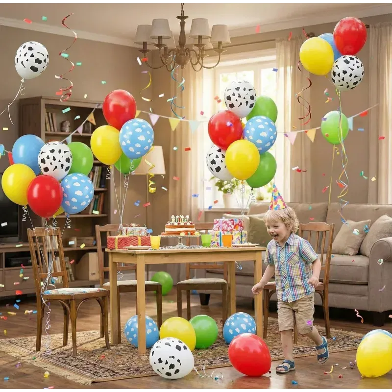 Balony kolorowe chmurki i łatki zestaw dekoracyjny 10cali 25cm 40szt.